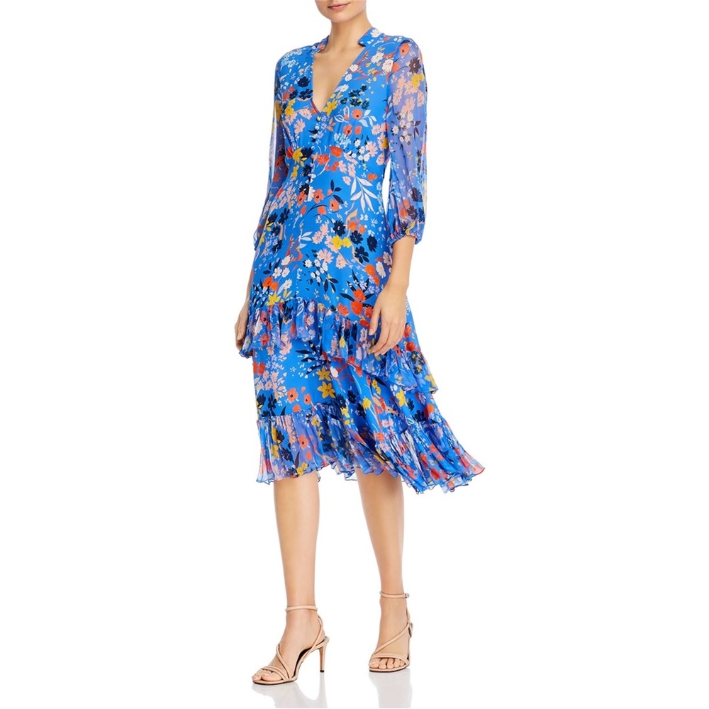 Shoshanna Mireya Floral Ruffle Mini Dress S